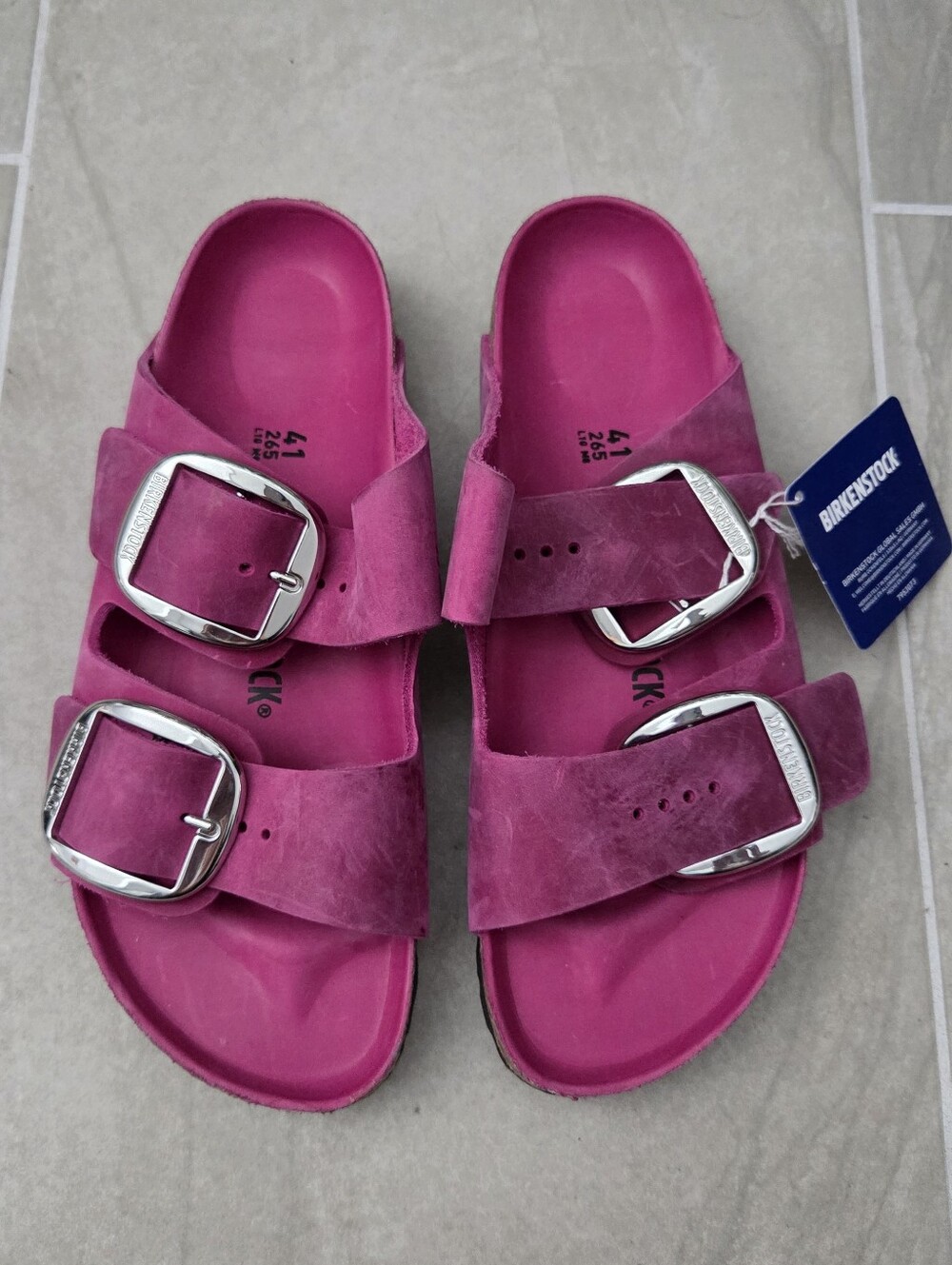Birkenstocks Big Buckle Arizona Fuchsia Oiled Leather